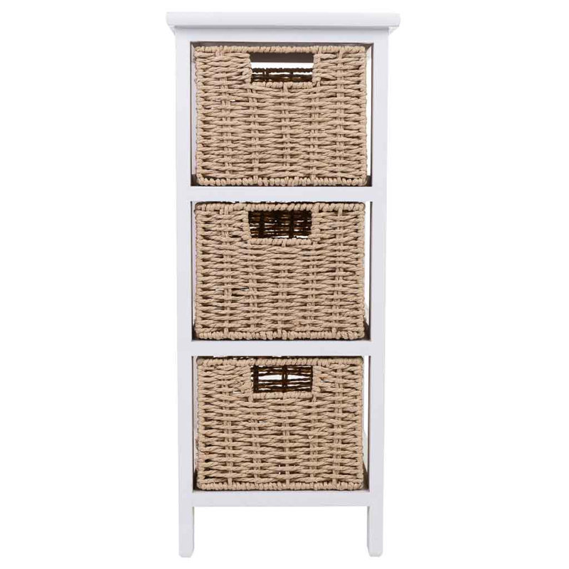 Cali 26cm W 3 - Drawer Chest of Drawers, White/Brown