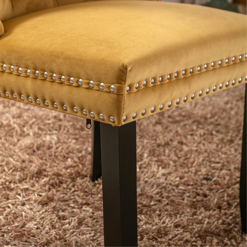 Classic Velvet Dining Chairs, Gold Velvet