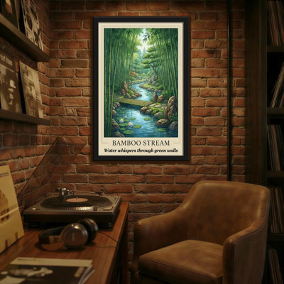 Landscape & Nature Bamboo Stream Water Whispers Through Green Walls