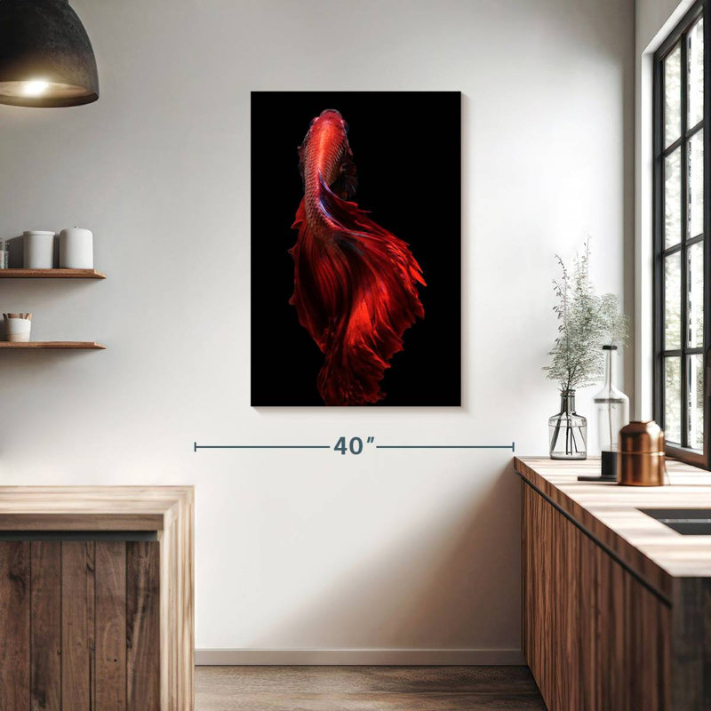 Brampt Bright Red Betta Fish, 39" H x 26" W