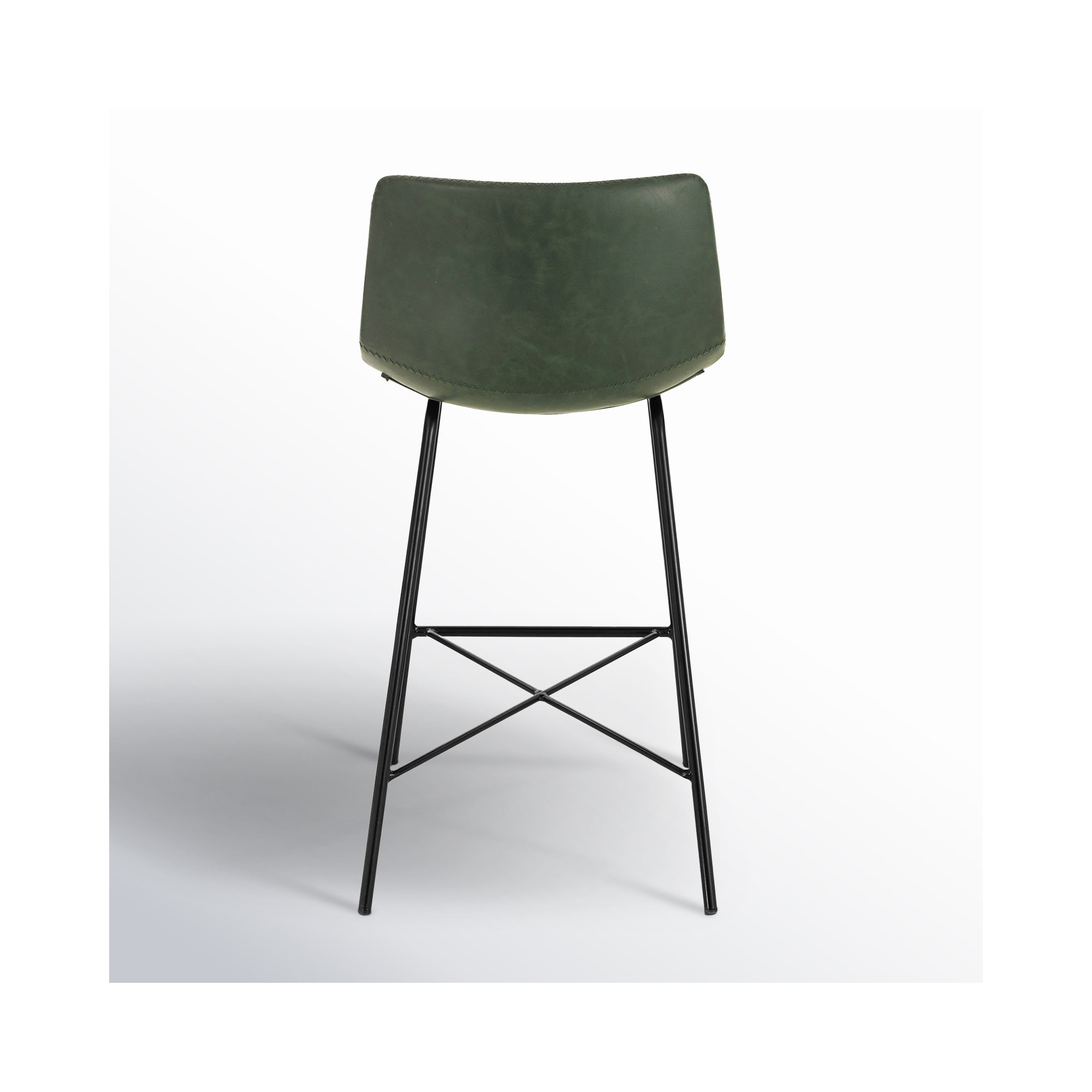 Paxton Leatherette Stool, Ivy Green