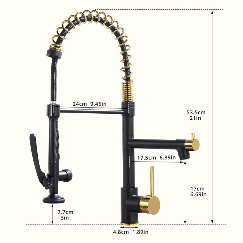 HOOSENG Pull Down Touch Kitchen Faucet, Gold/Matte Black