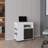 San Diego 54" Wide Two Drawer Expandable Desk  with Seven Shelves and Casters White - Dark Walnut