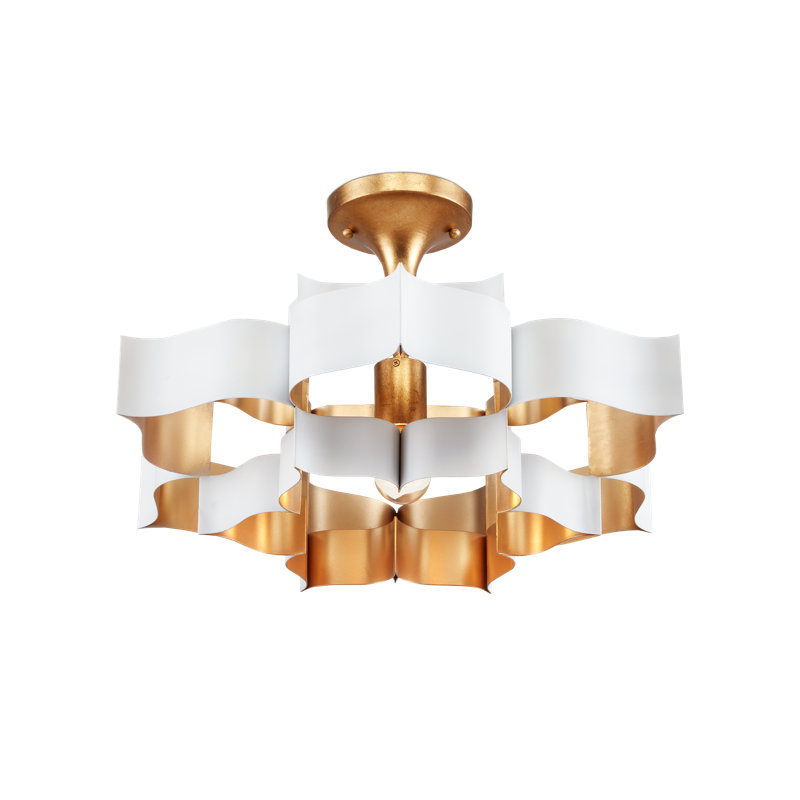 Petit luminaire suspendu Grand Lotus, Blanc sucre