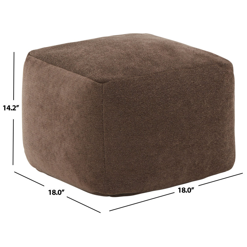 Inaki Upholstered Pouf, Dark Brown Boucle
