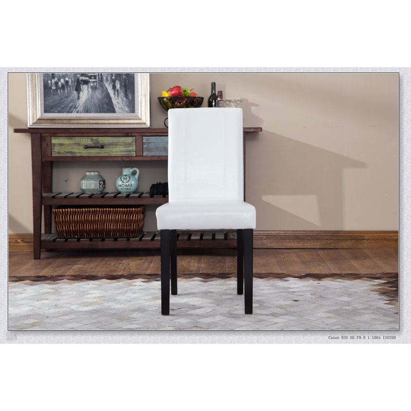 Ensemble de 2 chaises Parson rembourrées en similicuir Urban Style, Blanc / Blanc