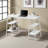Adalwin 3-Tiered 4-Shelves White Computer Desk with White Metal Legs 29.8" H X 46.97" W X 23.54" D-630399777