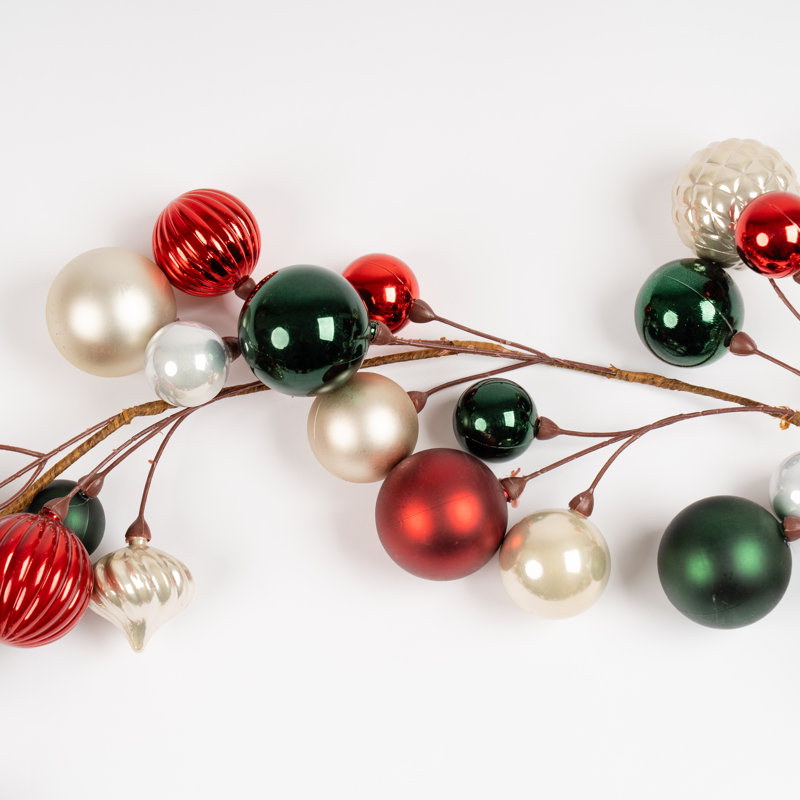 183cm Bauble Garland Green, Green/Red
