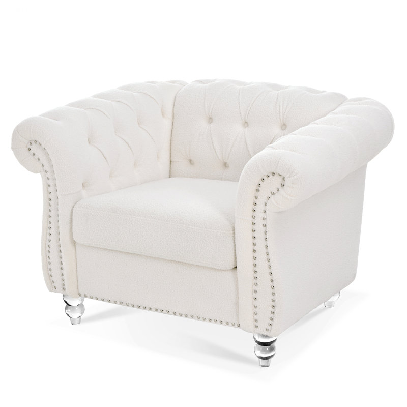 Fauteuil d'appoint d'intérieur avec revêtement clouté