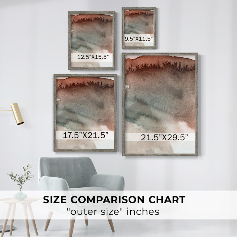 Red Ochre Abstract IV Framed Print - Solid Wood, 11" H x 9" W