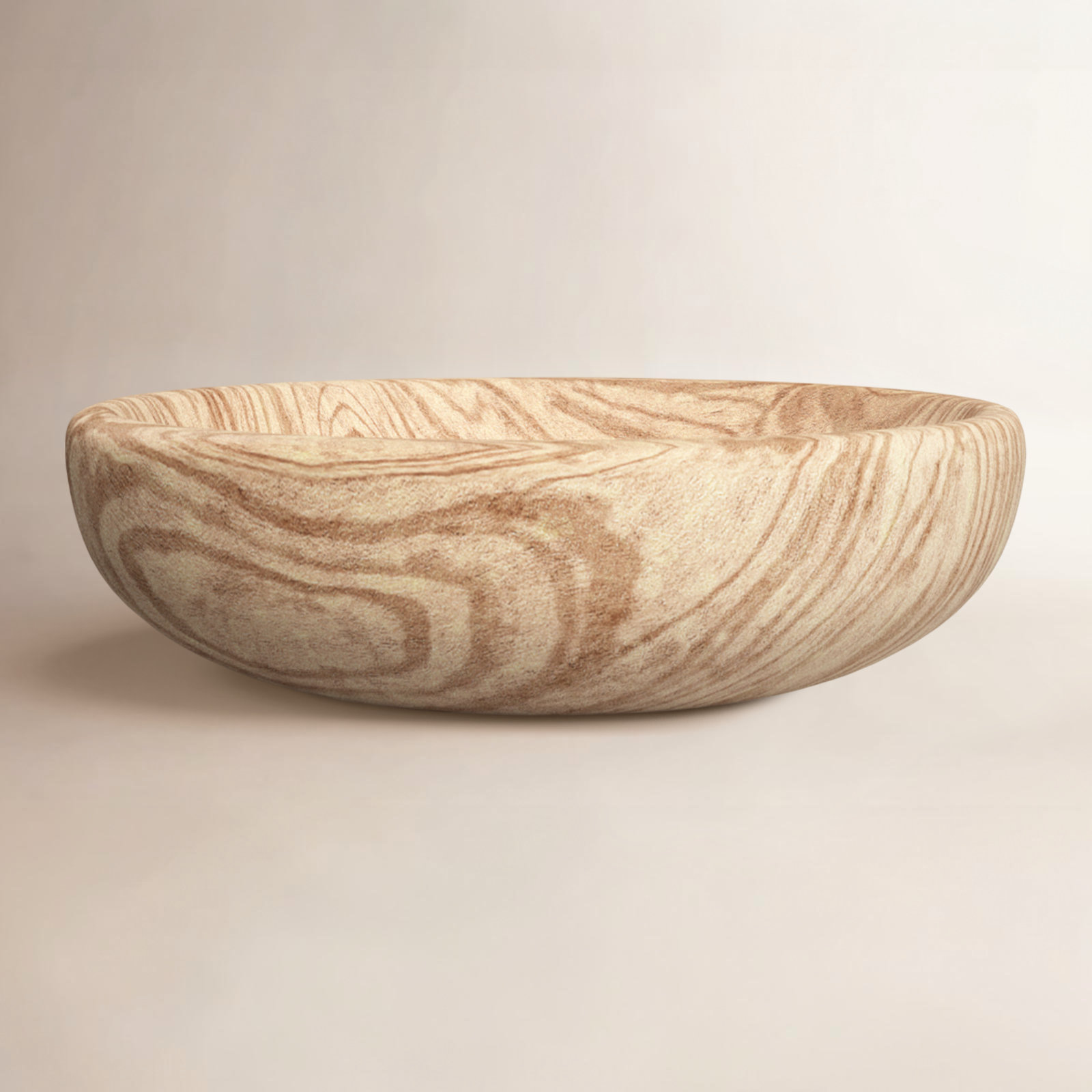 Handmade Wood Decorative Bowl 1, 4.5" H x 17" W x 17" D