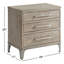 Table de chevet grise en bois massif à 3 tiroirs Mauve-91900124
