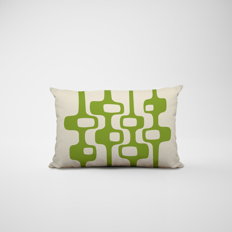 Housse et insert de coussin rectangulaire en polyester pour l'intérieur et l'extérieur, Chartreuse / bleu marine