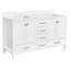 Meuble-lavabo autoportant de 60 pouces avec lavabo double, bois massif, fonction de fermeture en douceur, conception blanche légère pour une ambiance sophistiquée