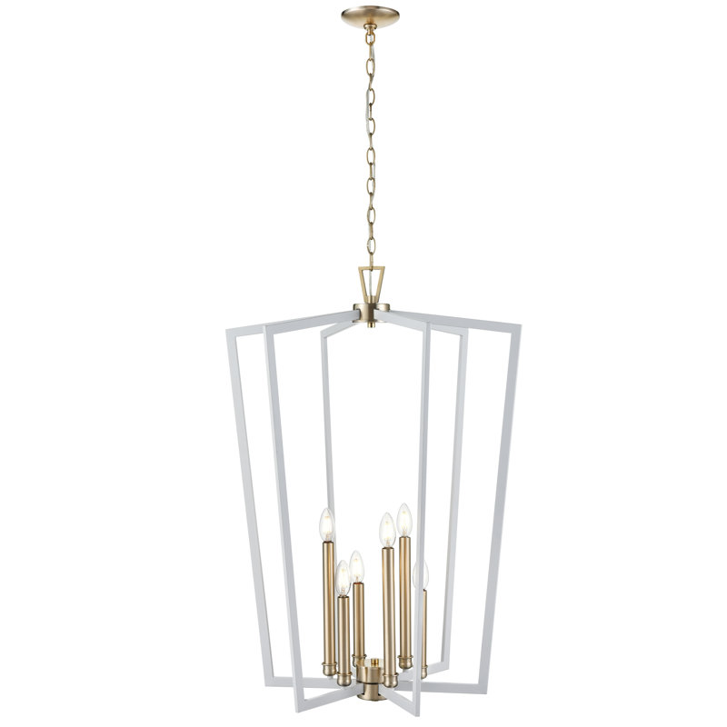 Luminaire suspendu blanc mat / or moderne 6 lumières Millenium Lighting