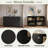 Modern Fluted Sideboard With Adjustable Shelves And Metal Handles-76447868