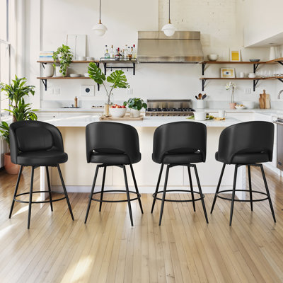 Tabouret de comptoir pivotant H 26 po avec structure en métal