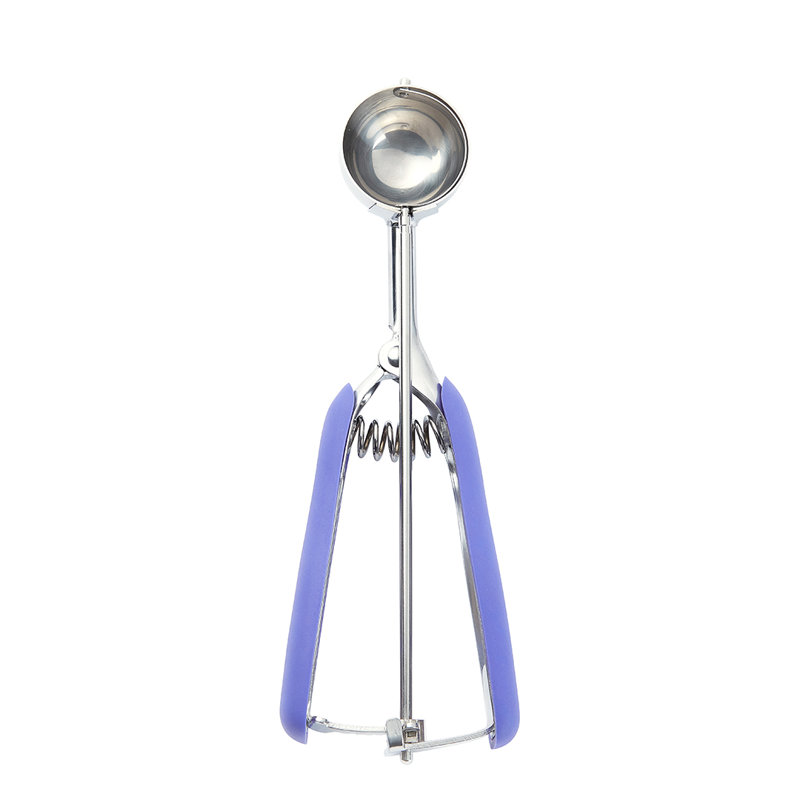 Outil de cuisine commercial en acier inoxydable à portion de 0,86 oz avec poignée confortable à ressort, 8.27", Mauve