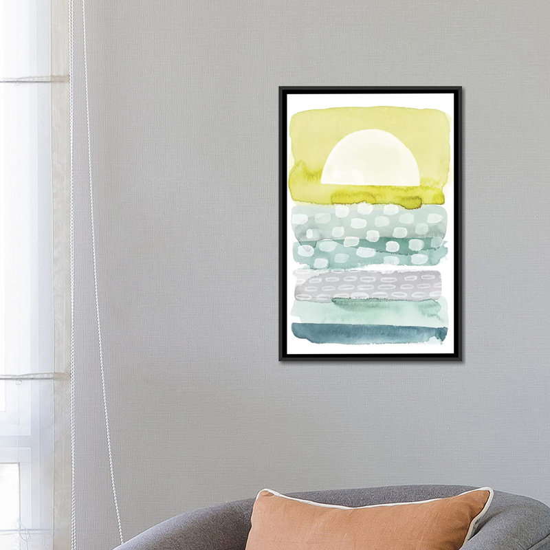 «Sunrise Sea II», reproduction sur toile, H 26 po x l 18 po x P 1,5 po, Toile encadrée noire, Pas de tapis