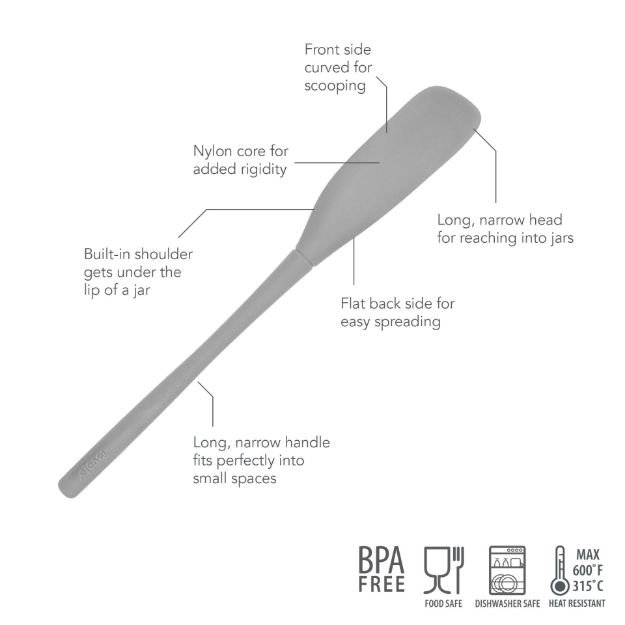 Tovolo Flex-Core Jar Scraper All Silicone Oyster Gray