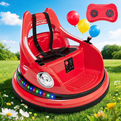 Voiture autoportante pour tout-petits, voiture à batterie 12V pour enfants avec télécommande parentale, voiture à 2 vitesses, 2 modes de conduite, rotation à 360 °, voiture électrique avec musique et lumières.