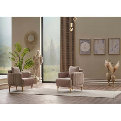 Chaise d'appoint rembourrée de luxe moderne avec pieds en métal doré