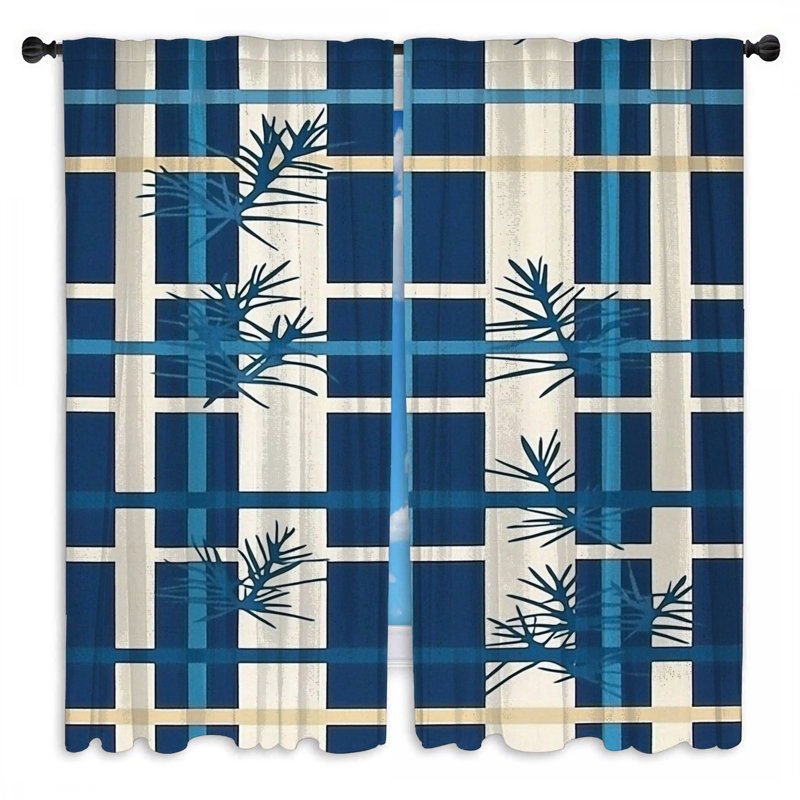 Motif de rideaux à carreaux obscurcissant et obscurcissant - 2 panneaux, 40 po x 50 po - 2 panneaux, Transparent