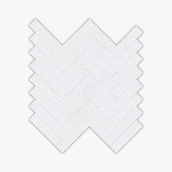 Thassos White Polished 1x4 Herringbone Marble Mosaic