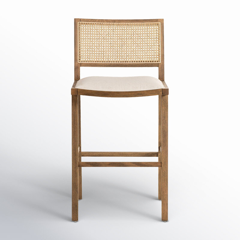 Caswell 27" Counter Stool, Bar Stool (31” Seat Height), White Polyester Blend