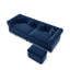 Canapé Chesterfield, canapé-lit gigogne 3 en 1 de 89 po, canapé-lit convertible, canapé-lit très grand, méridienne, canapé en velours 3 places avec repose-pieds mobile, bleu (ancien numéro de référence: W1885S00443 / W1885S00175)-322192271