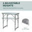 Folding Camping Table With Height Adjustability, Lightweight Portable Table With Carry Handle, Outdoor Folding Table Camping Accessories