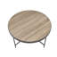 Table basse industrielle avec base en métal et placage de chêne gris vieilli