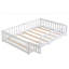 Structure de lit plateforme en bois massif avec clôture-10436038