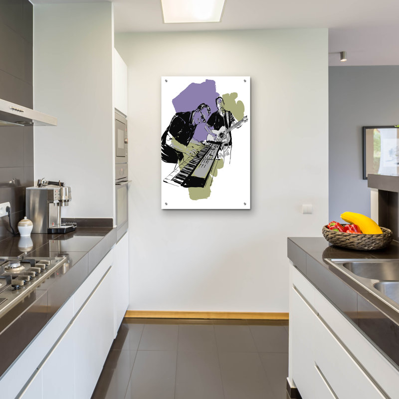 «Music Night» par TM Borenstein, art mural en verre acrylique, H 36 po x l 24 po x P 0,2 po