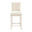 Chaises de salle à manger à hauteur de comptoir transitionnelle - Blanc antique, tissu texturé en bois revêtu de tissu d'ameublement blanc pour le quartier