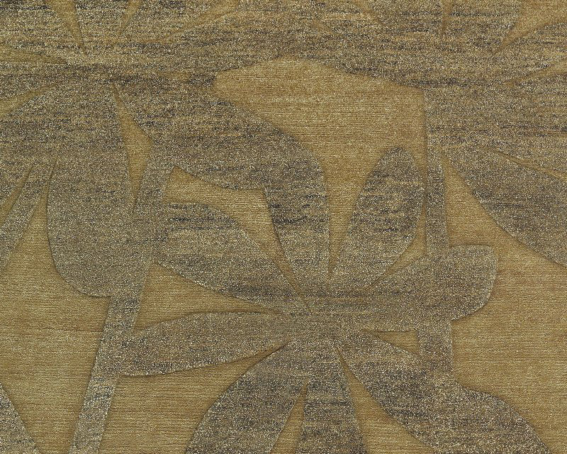Paradise Floral Area Rug in Gold/Taupe, Rectangle 8' x 10'