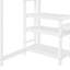 Lit mezzanine simple blanc avec tablettes, bureau, espace d'écriture. Fabrication en bois massif. Profitez de l'espace. Idéal pour. Capacité de poids de 300 lb, surface effaçable en bois - Finition-514404694-514404688