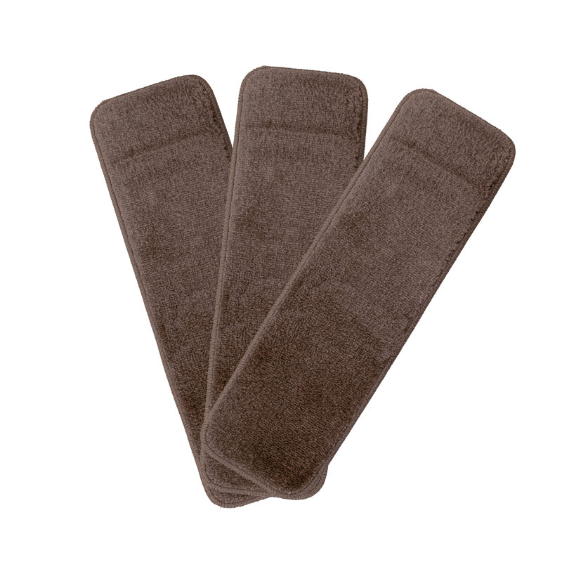 Tapis d'escalier doux et lavables à la machine, Beige, Ensemble de 3