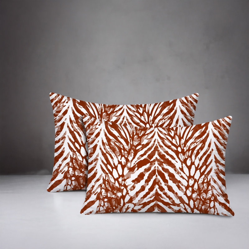 Oreiller réversible intérieur / extérieur Gorgi, 25x18, Burnt Orange
