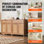 Ensemble de 2 tablettes réglables en rotin avec 4 portes et 2 tiroirs
