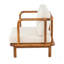 Fauteuil club Canape en acacia avec coussin crème, fauteuil