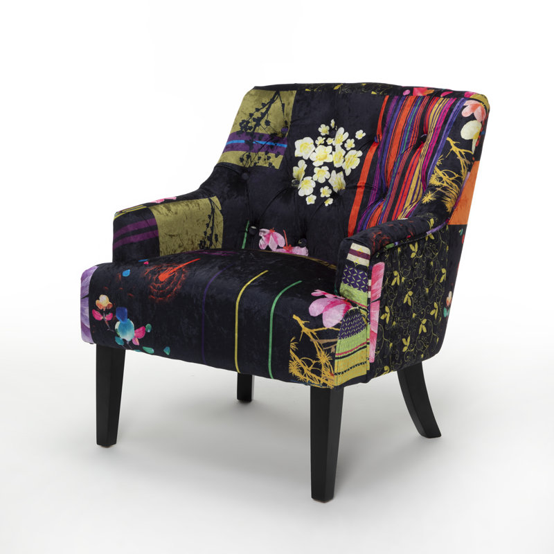 Tibay Upholstered Slipper Chair, Black