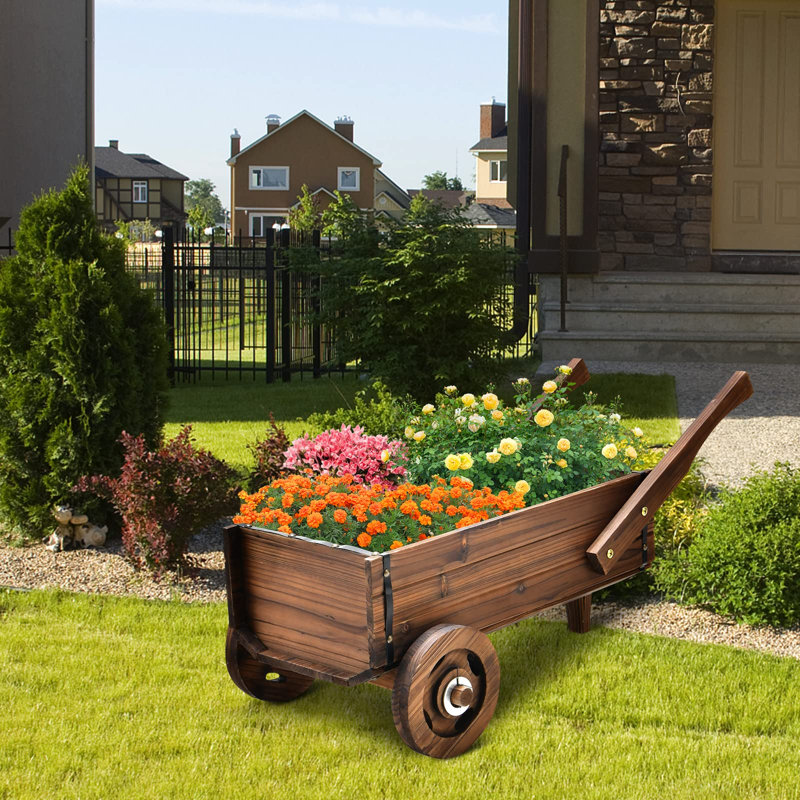 Axania Wood Wheelbarrow Planter