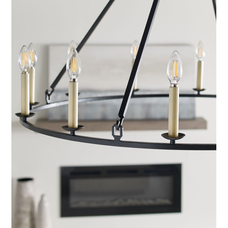 Chapman & Myers Darlana Medium Single Ring Chandelier, 31.5" H x 40" W x 40" D, Aged Iron