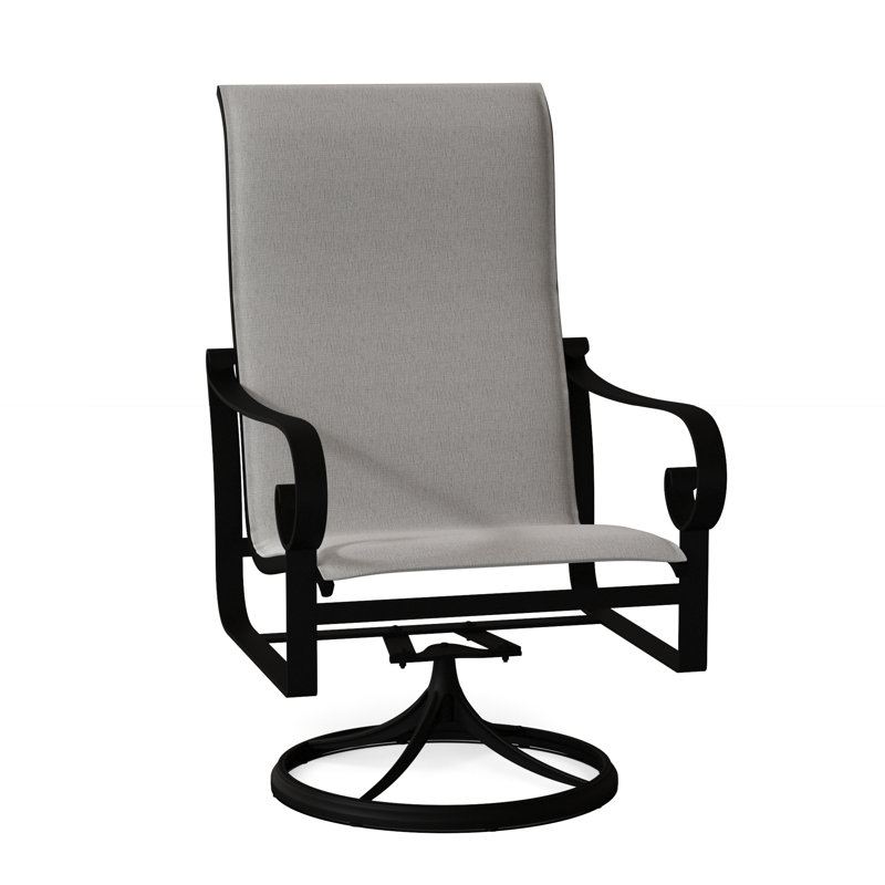Chaise de patio pivotante Belden, Finition étain, Alliage Augustine