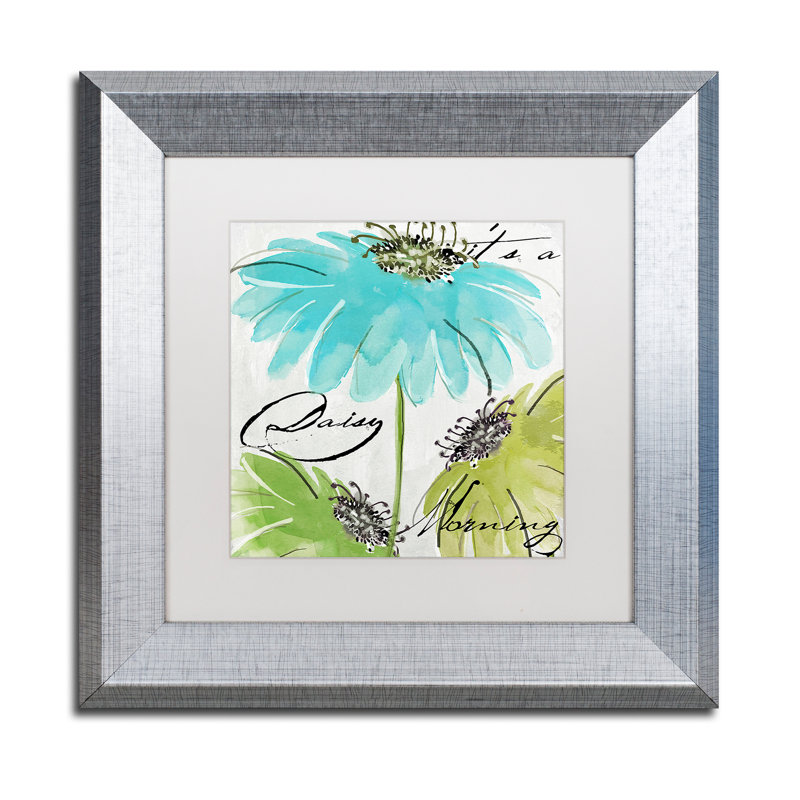 Jadaya «Daisy Morning II», impression encadrée, H 11 po x l 14 po x P 0,5 po, Blanc, Encadrement argenté