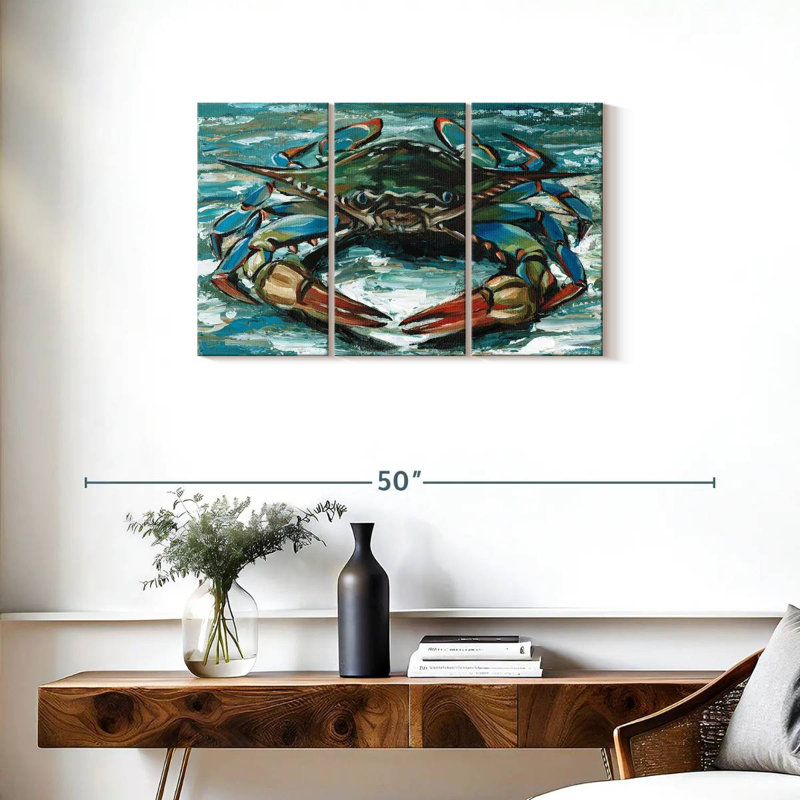 Crabe Brampt Blue Palette II, H 20 po x l 33 po