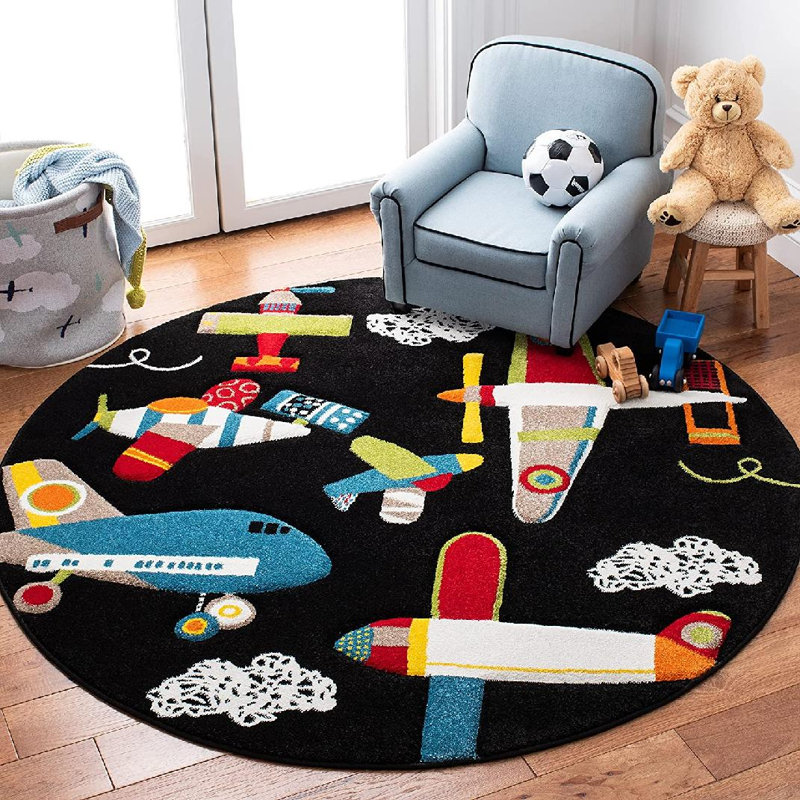 Tapis fantaisie Ryleigh Kids 100 Performance, Rond 5 pi 3 po