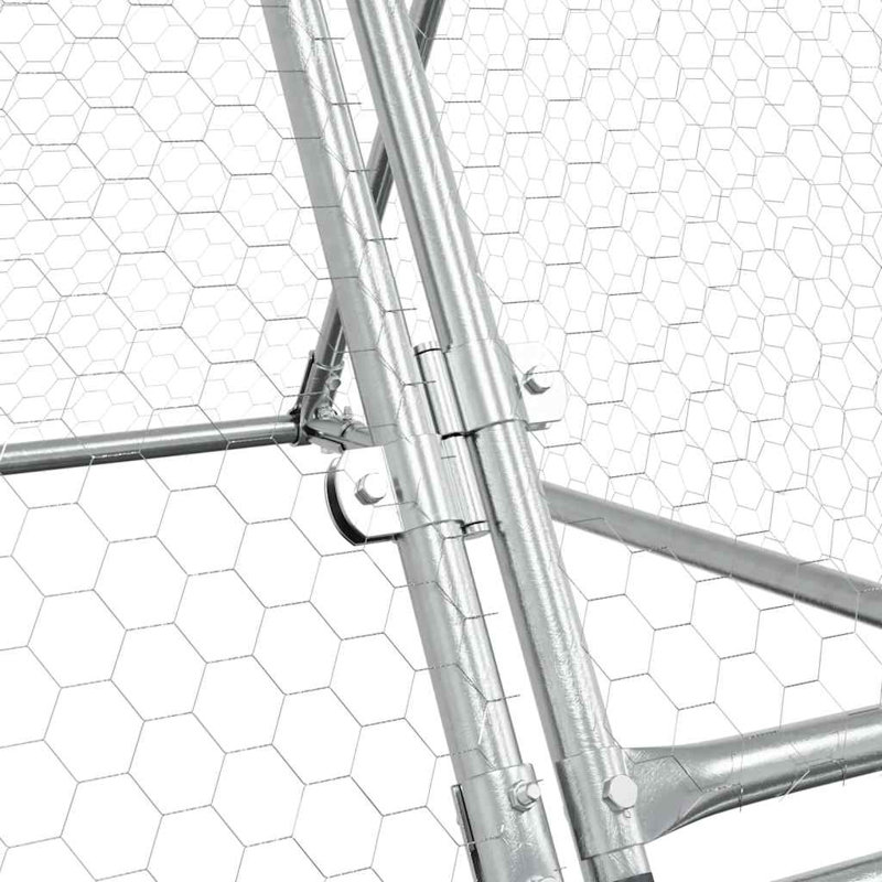 Cage à poulet en acier galvanisé 41,3 po x 35,8 po argent, H 35,8 po x l 78,7 po x P 41,3 po