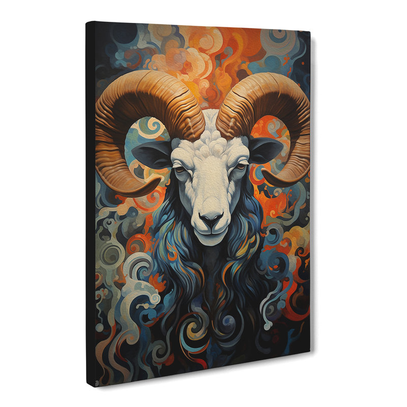 Aries Zodiac Hard Edge - Wrapped Canvas, 60cm H x 40cm W x 3cm D